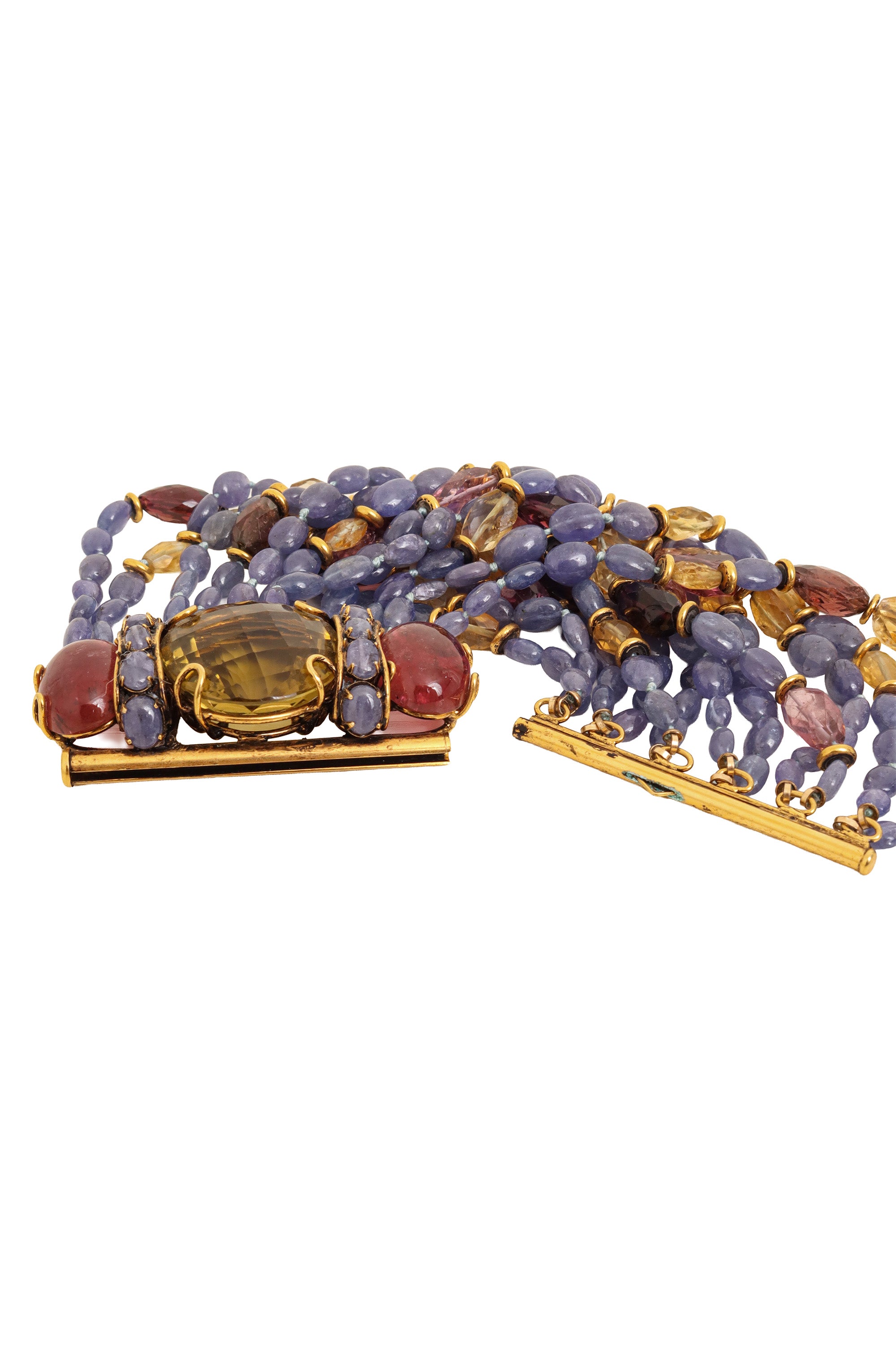 Purples Semi-Precious Stone Bead Bracelet by Iradj Moini close @ Recess LA