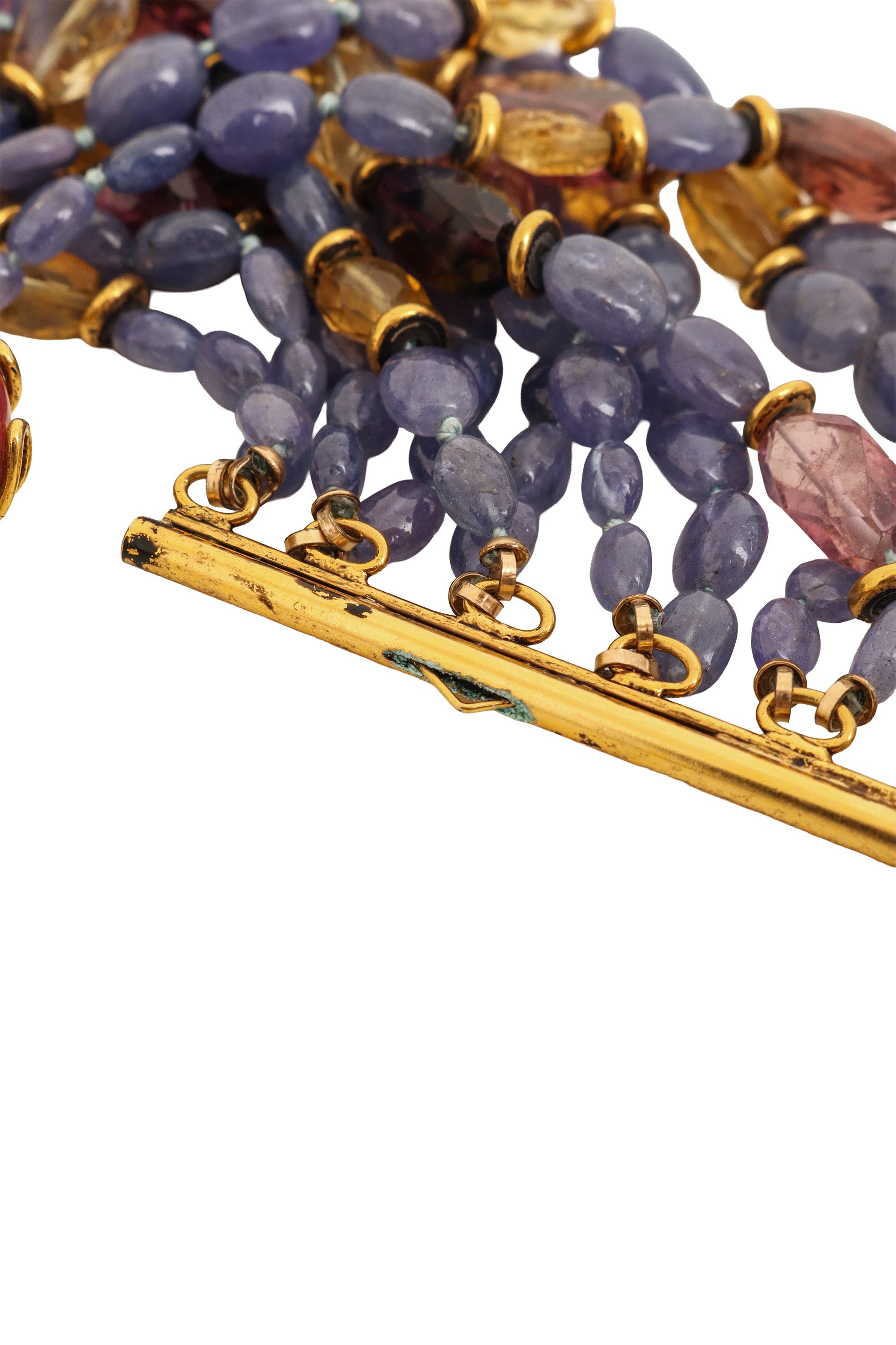 Purples Semi-Precious Stone Bead Bracelet by Iradj Moini tarnish @ Recess LA