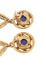 Vintage Guy Laroche Blue Wrapped Hoop Drop Earrings signatures @ Recess LA