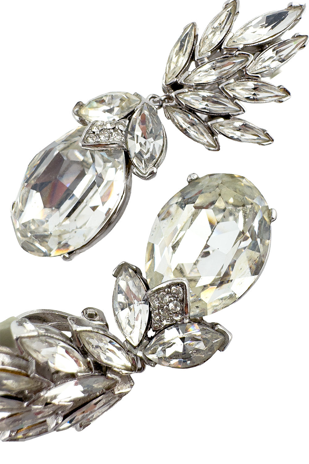 Vintage Ciner Marquise Cluster Drop Earrings detail @recess la