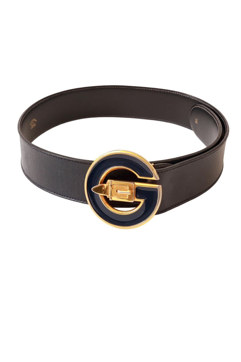 Vintage Gucci Leather Enamel Logo Belt – Recess display picture 3