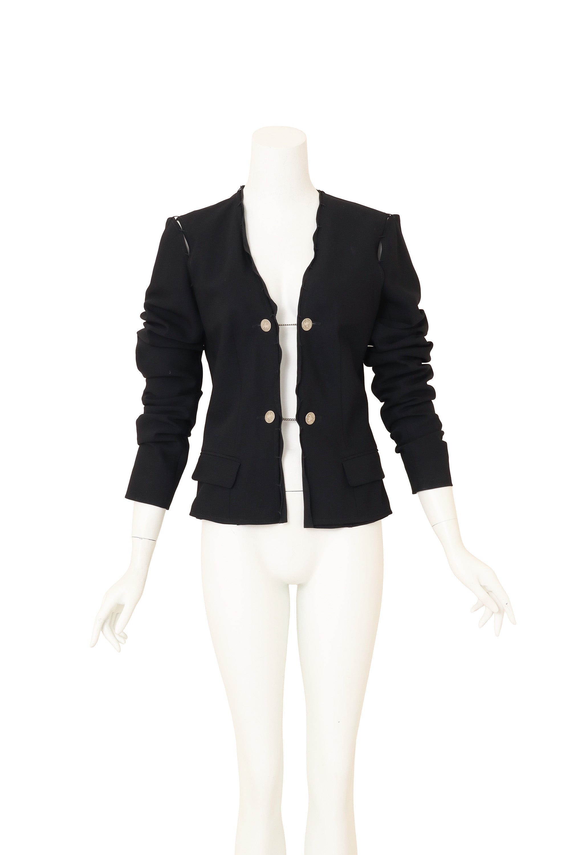 Cutout Coin Button Jacket by YSL on mannequin @ Recess LA