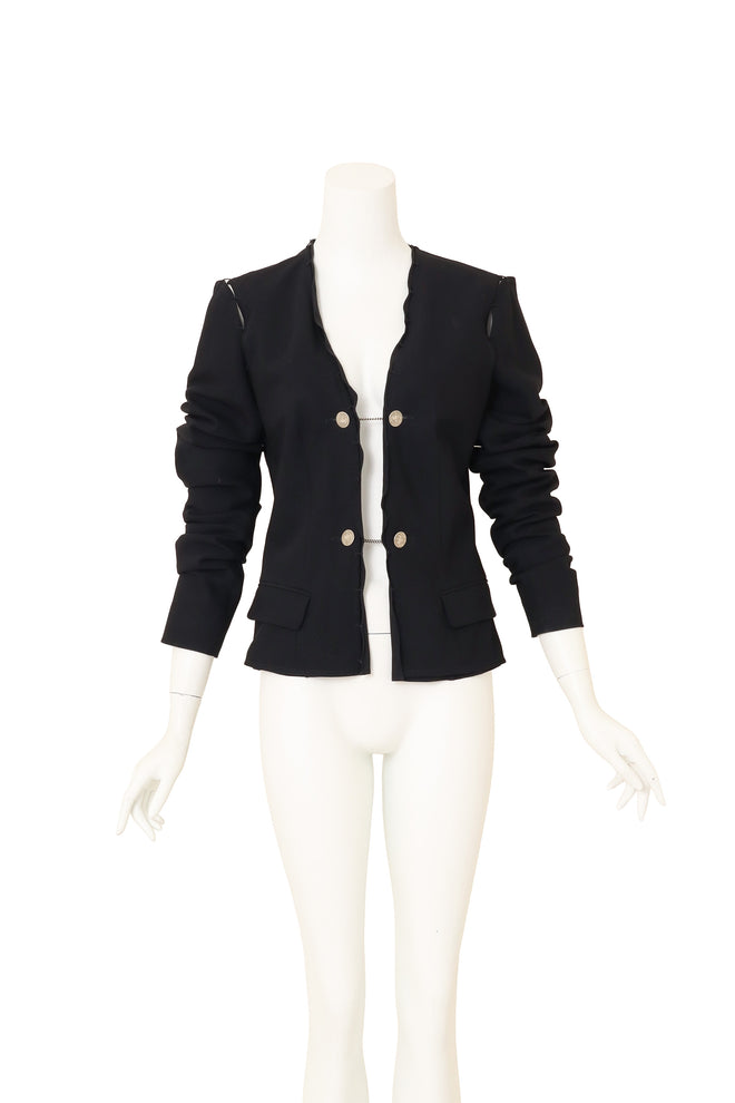 Cutout Coin Button Jacket by YSL on mannequin @ Recess LA