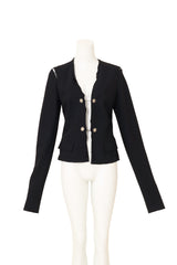 Cutout Coin Button Jacket by YSL on mannequin sleeves extended @ Recess LA