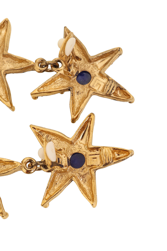 Vintage Guy Laroche Triple Starfish Drop Earrings Signature @ Recess LA 