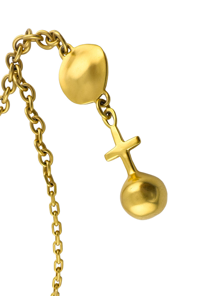 Vintage Robert Lee Morris Cross Orb Pendant Necklace detail @recess la
