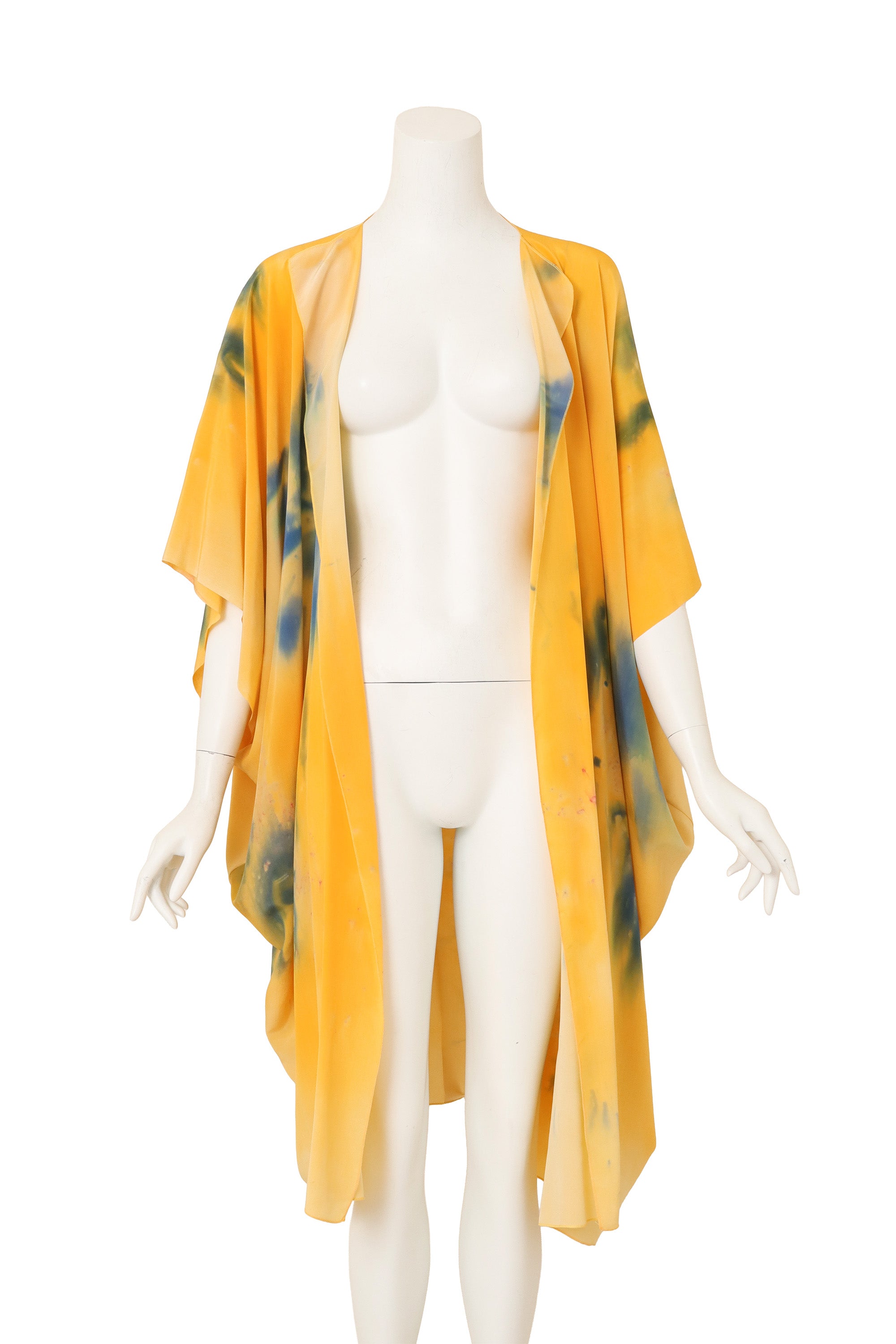 tie dye kimono-style duster on mannequin @ Recess LA