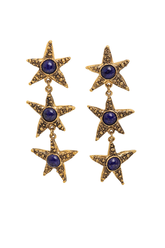 Vintage Guy Laroche Triple Starfish Drop Earrings @ Recess LA