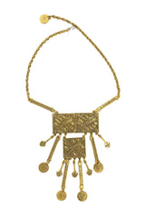 Vintage Etruscan Plate Dangle Necklace @recess la