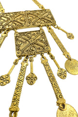 Vintage Etruscan Plate Dangle Necklace detail @recess la