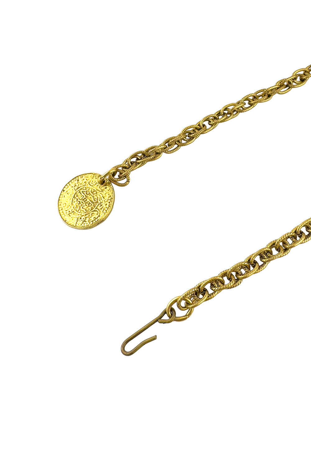 Vintage Etruscan Plate Dangle Necklace clasp @recess la