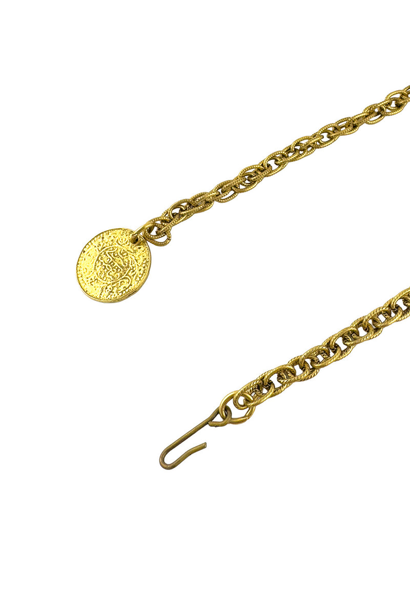 Vintage Etruscan Plate Dangle Necklace clasp @recess la