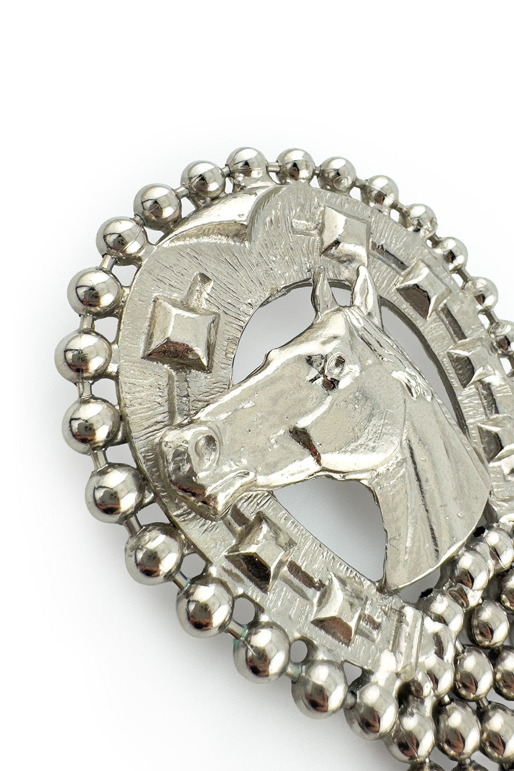Vintage Marla Buck Equestrian Ball Fringe Brooch detail @recess la