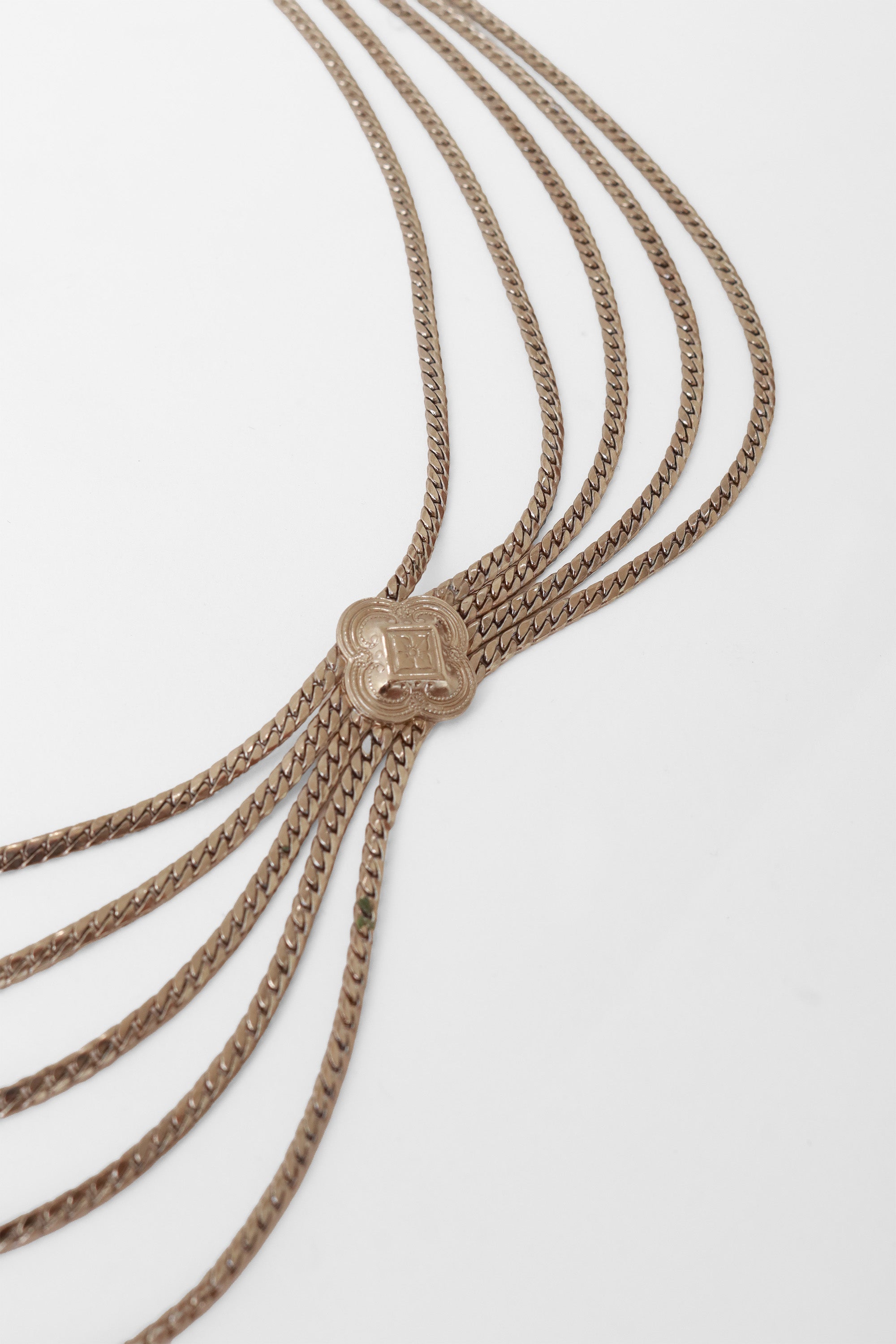 draped waist chain belt by Christian Dior filigree medallion  @ Recess LA