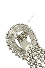 Vintage Marla Buck Equestrian Ball Fringe Brooch back closeup @recess la