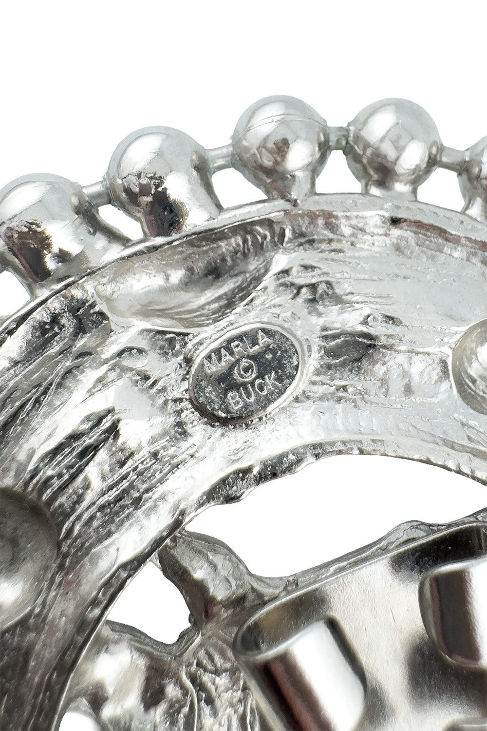 Vintage Marla Buck Equestrian Ball Fringe Brooch cartouche @recess la