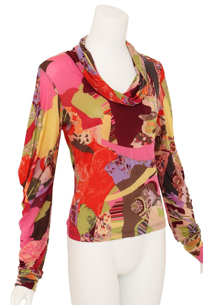 cowl neck top by Christian Lacroix on mannequin close @ Recess LA