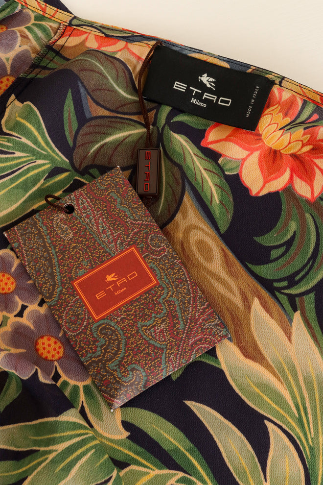 Floral Ruffle Wrap Dress by Etro label @ Recess LA