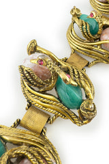 Vintage Swan Stone Bracelet & Earrings Set bracelet detail @recess la