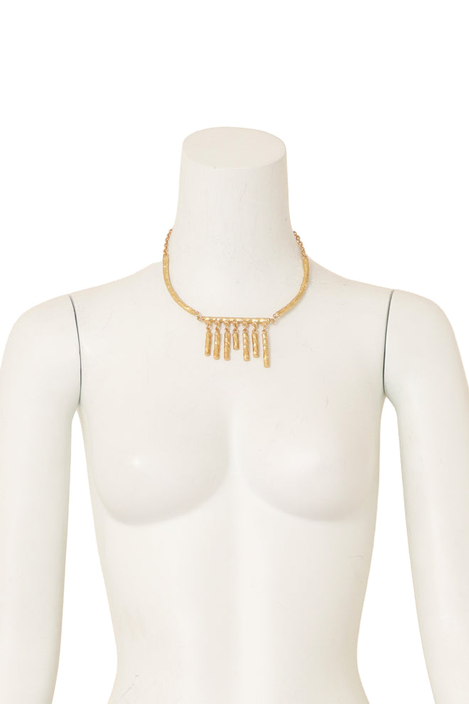Hammered Bar Fringe Necklace by Dolce Vita on mannequin @ Recess LA