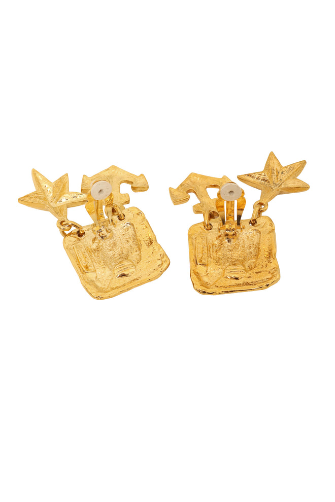 Vintage Marie Claire Paris Nautical Charm Earrings backs open @ Recess LA