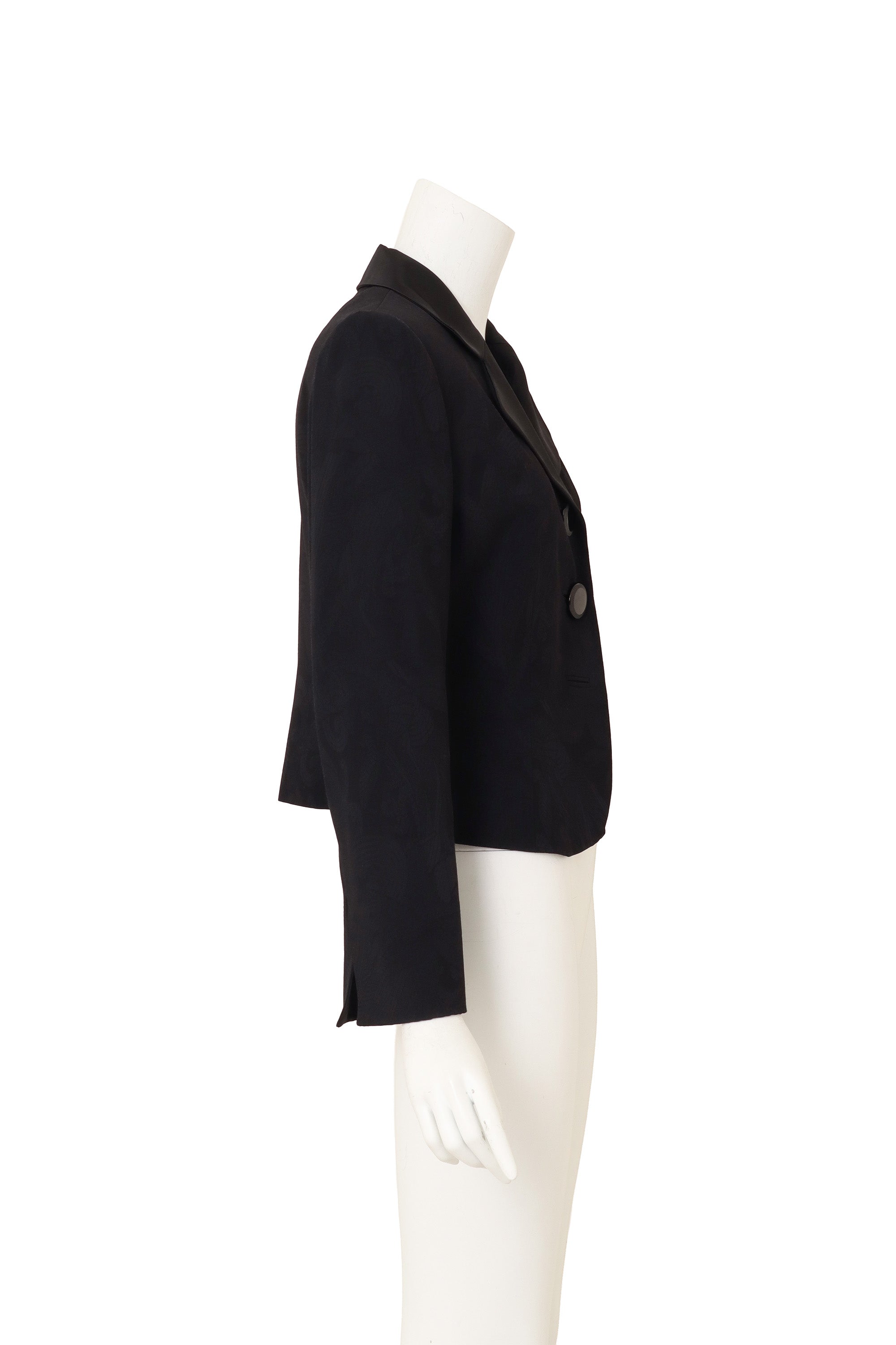 Jacquard tuxedo jacket by Christian Dior on mannequin side @ Recess LA