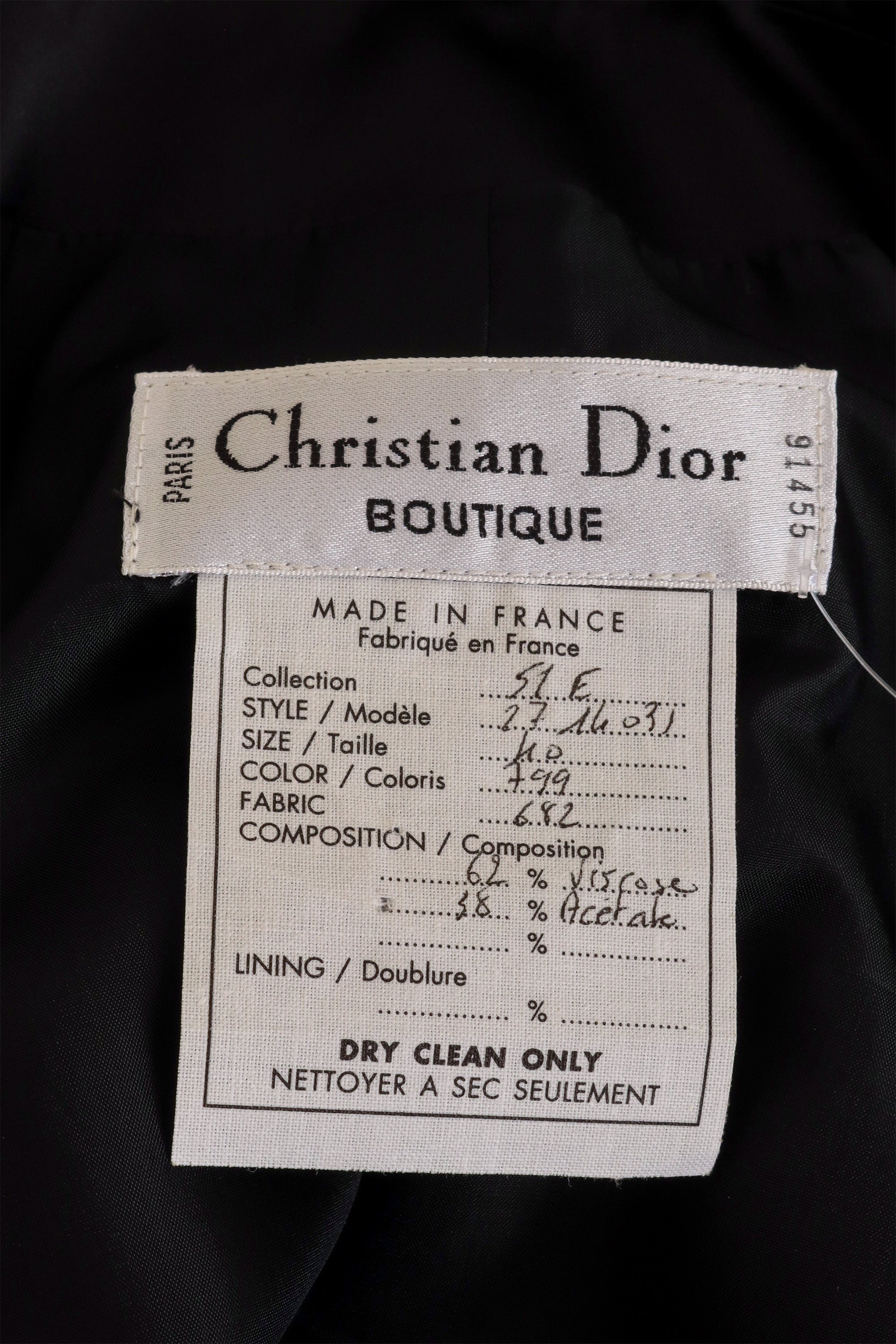 Jacquard tuxedo jacket by Christian Dior label @ Recess LA