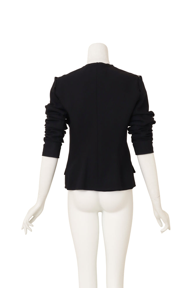 Cutout Coin Button Jacket by YSL on mannequin back @ Recess LA