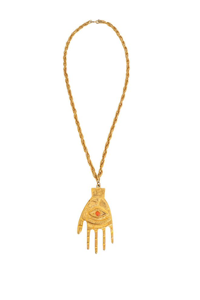 Hamsa Pendant Chain Necklace @ Recess LA