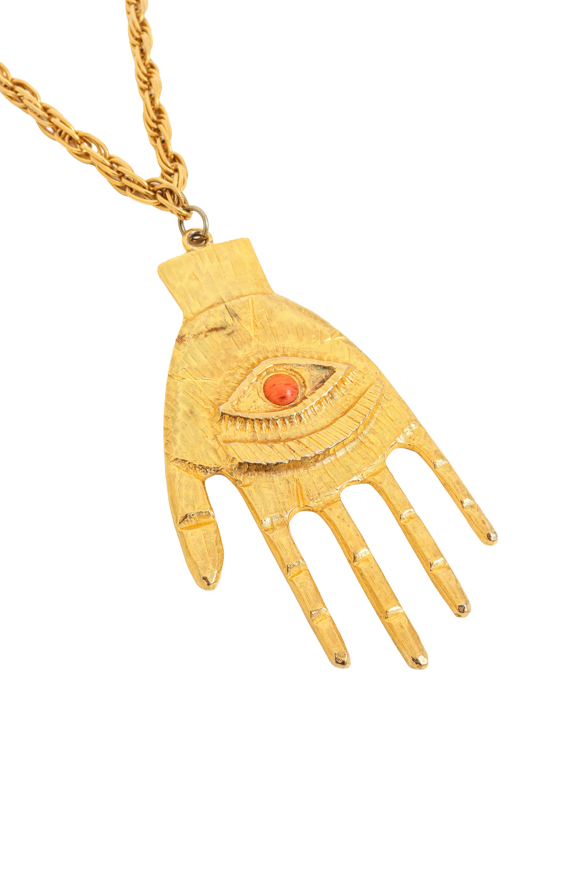 Hamsa Pendant Chain Necklace close @ Recess LA