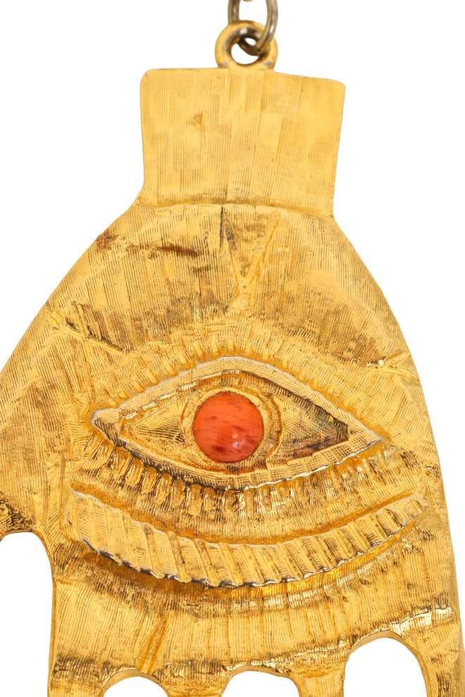 Hamsa Pendant Chain Necklace eye @ Recess LA