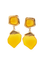 Vintage Guy Laroche Yellow Geometric Resin Drop Earrings @ Recess LA