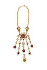 Ornate Cabochon Fringe Necklace by Lupe @ Recess LA