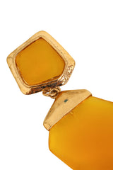 Vintage Guy Laroche Yellow Geometric Resin Drop Earrings tarnish @ Recess LA