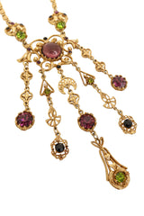 Ornate Cabochon Fringe Necklace by Lupe close @ Recess LA