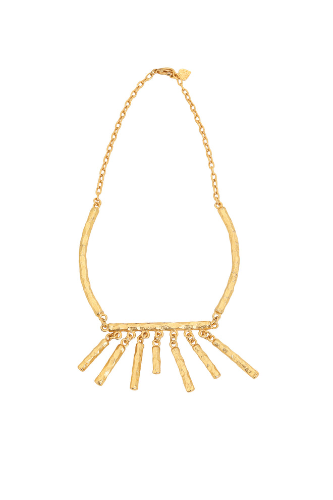 Hammered Bar Fringe Necklace by Dolce Vita @ Recess LA
