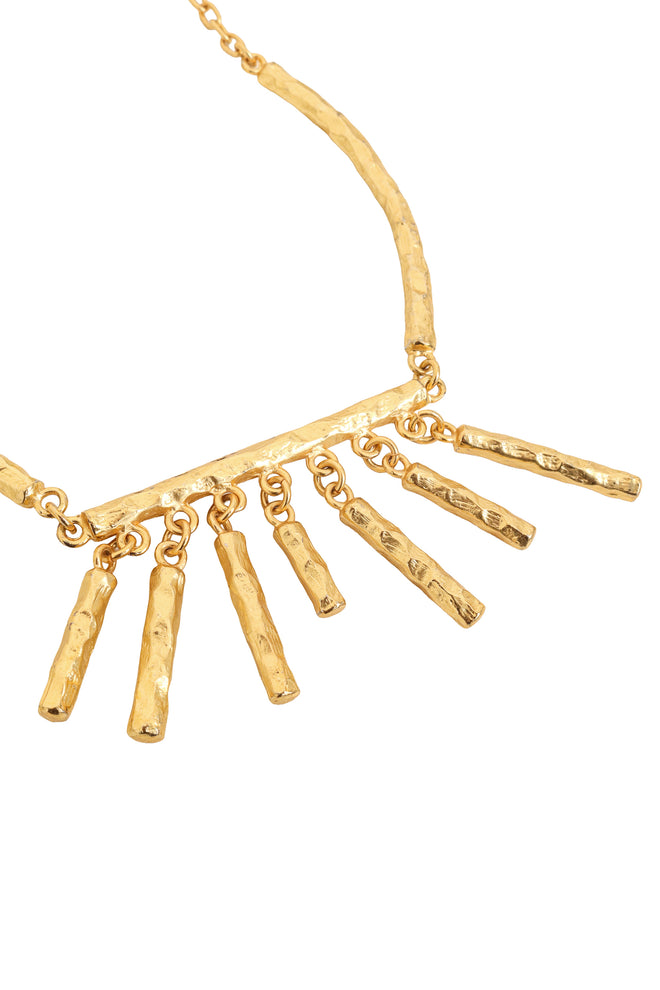 Hammered Bar Fringe Necklace by Dolce Vita close @ Recess LA