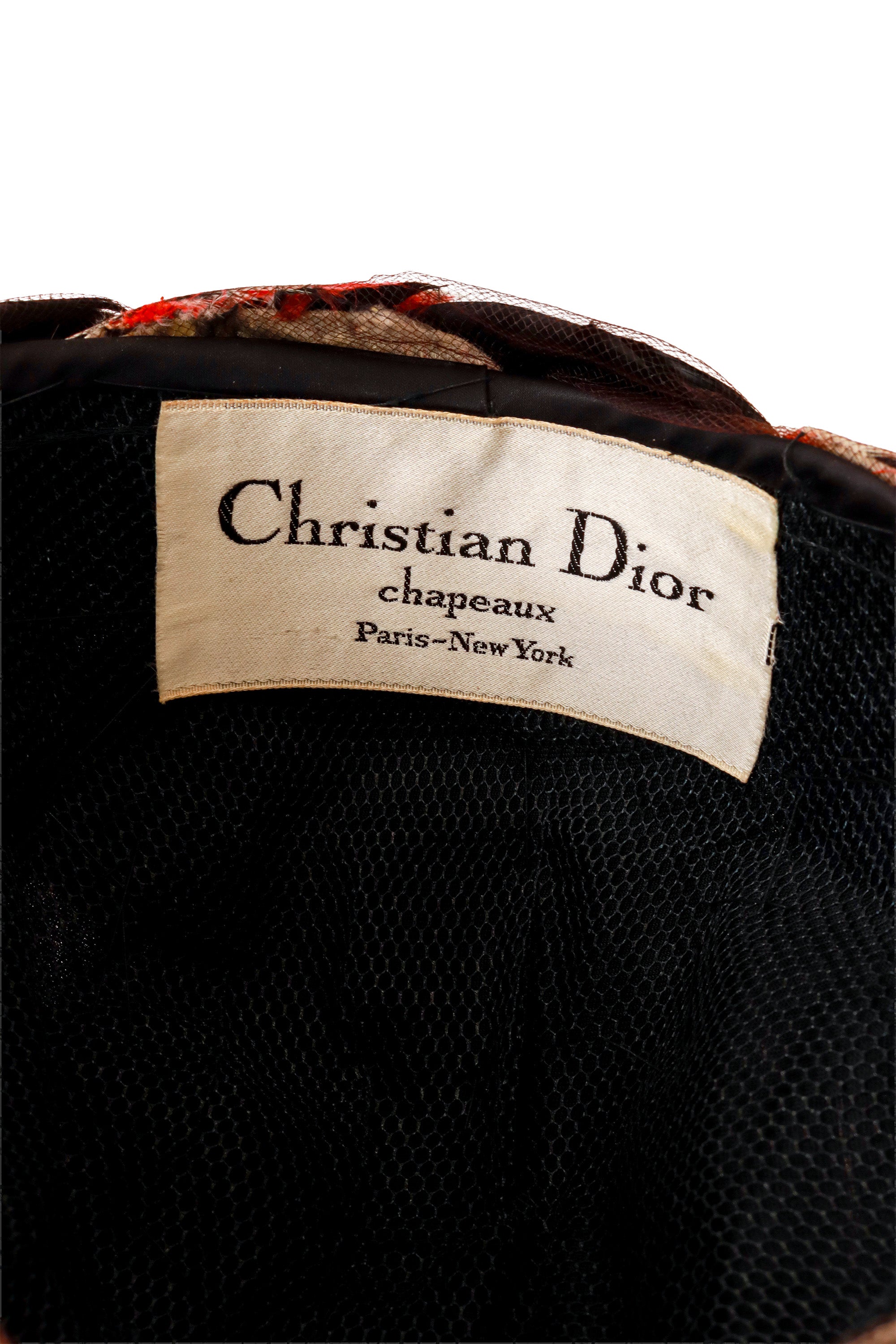 cocktail hat by Christian Dior label @ Recess LA