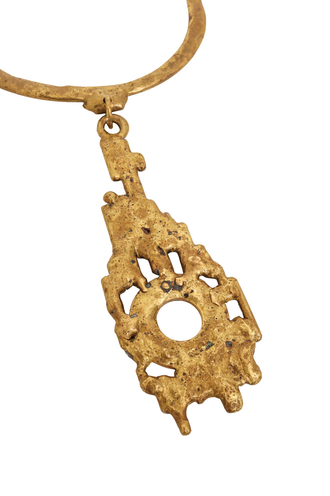 Brutalist Open Disc Pendant Collar close @ Recess LA