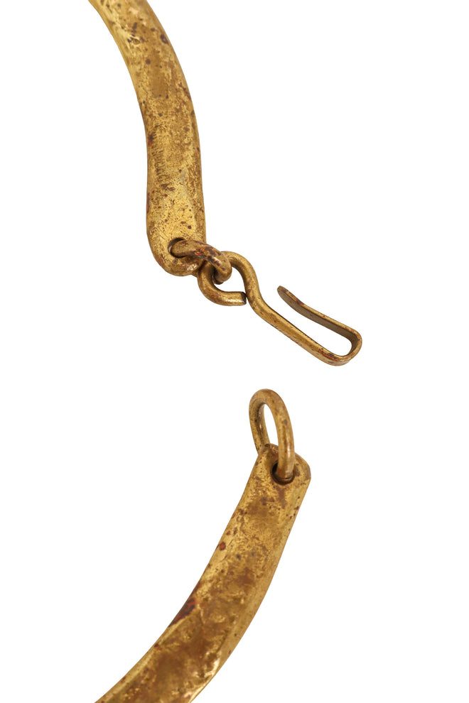 Brutalist Open Disc Pendant Collar clasp open @ Recess LA