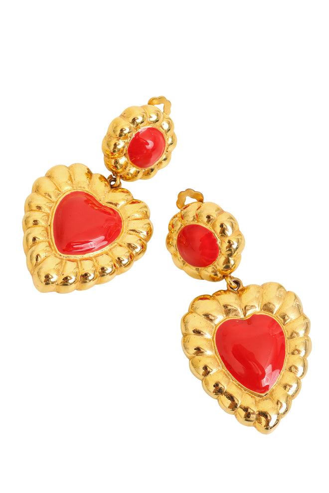 Framed Heart Earrings by Escada close @ Recess LA
