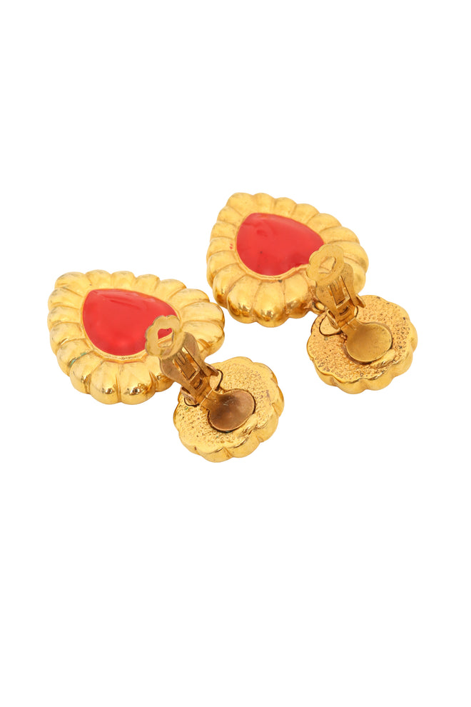 Framed Heart Earrings by Escada backs open @ Recess LA
