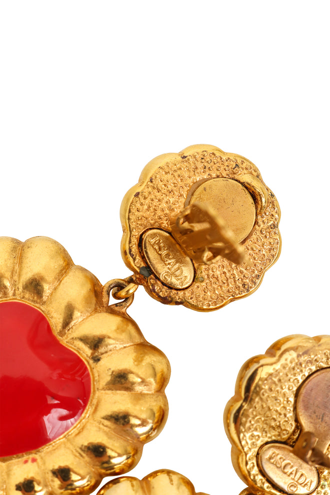 Framed Heart Earrings by Escada left signature @ Recess LA