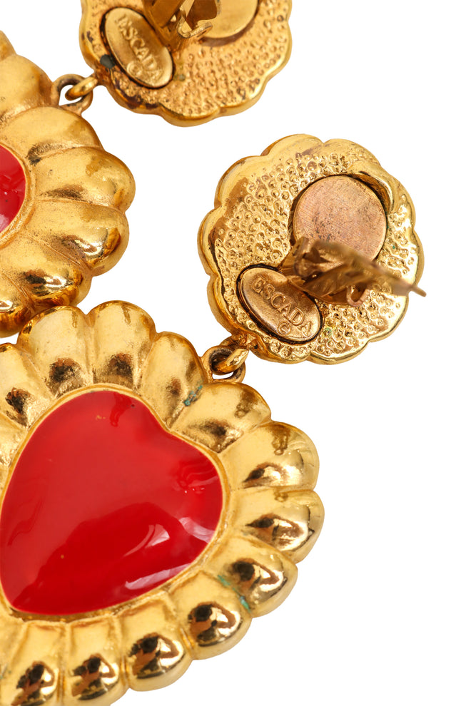 Framed Heart Earrings by Escada right signature @ Recess LA