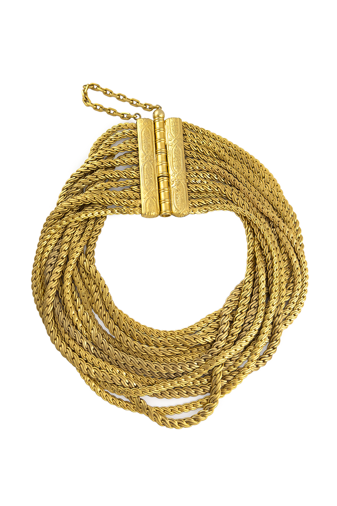 Wide wheat chain collar necklace by Gianfranco Ferre @ Recess LA