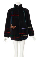 Stripe Fur Jacket by Zuki on mannequin @ Recess LA