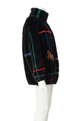 Stripe Fur Jacket by Zuki on mannequin side @ Recess LA