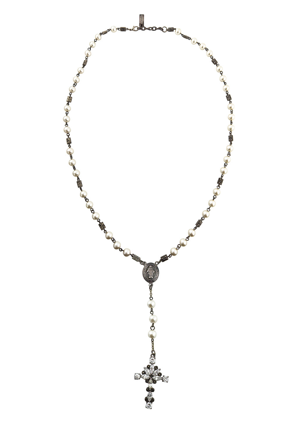 Vintage Dolce & Gabbana Crystal & Pearl Rosary Necklace @recess la
