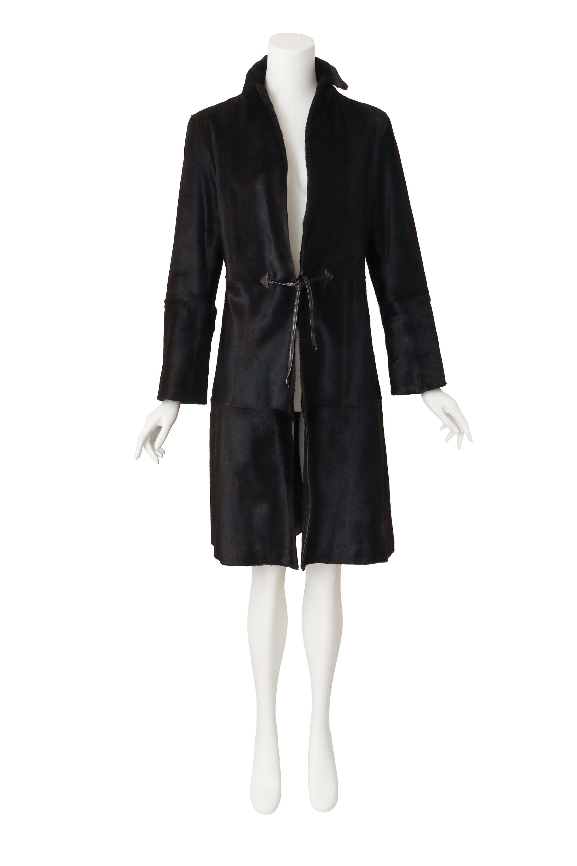 pony hair coat by Joop! on mannequin @ Recess LA