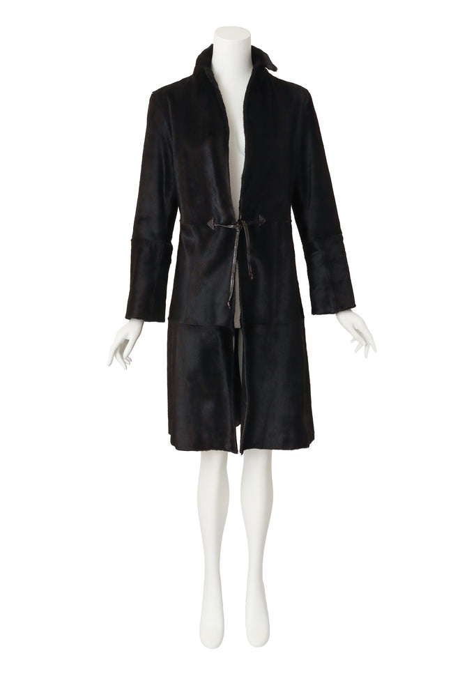 pony hair coat by Joop! on mannequin @ Recess LA